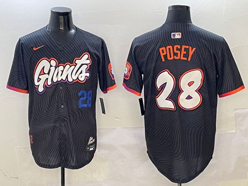 Men San Francisco Giants #28 Posey Black Second generation Joint Name Nike 2025 MLB Jersey style 13->san francisco giants->MLB Jersey